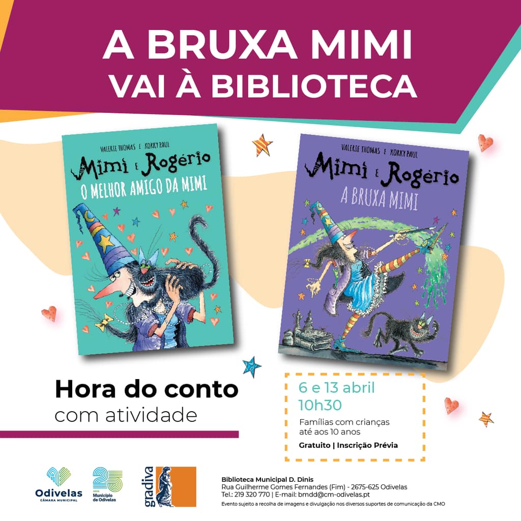 A bruxa Mimi vai à biblioteca – Hora do conto com atividade