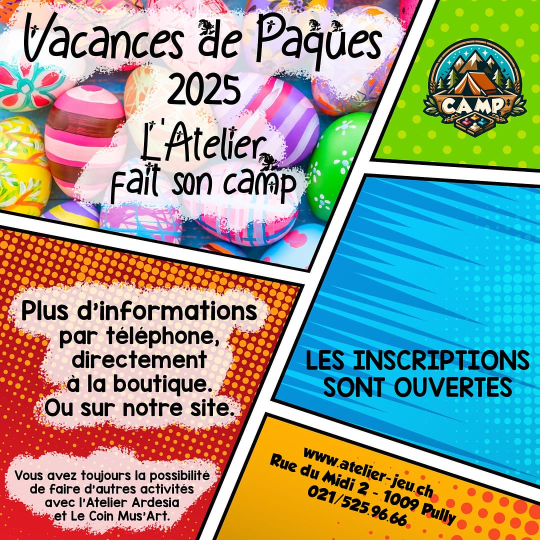 L'Atelier du Jeu – Vacances de Pâques 2025: L'Atelier fait son camp