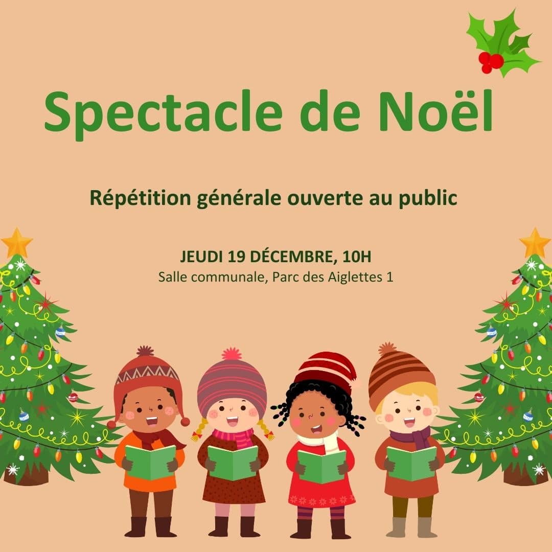 École de Bellevue – Répétition générale du spectacle de Noël