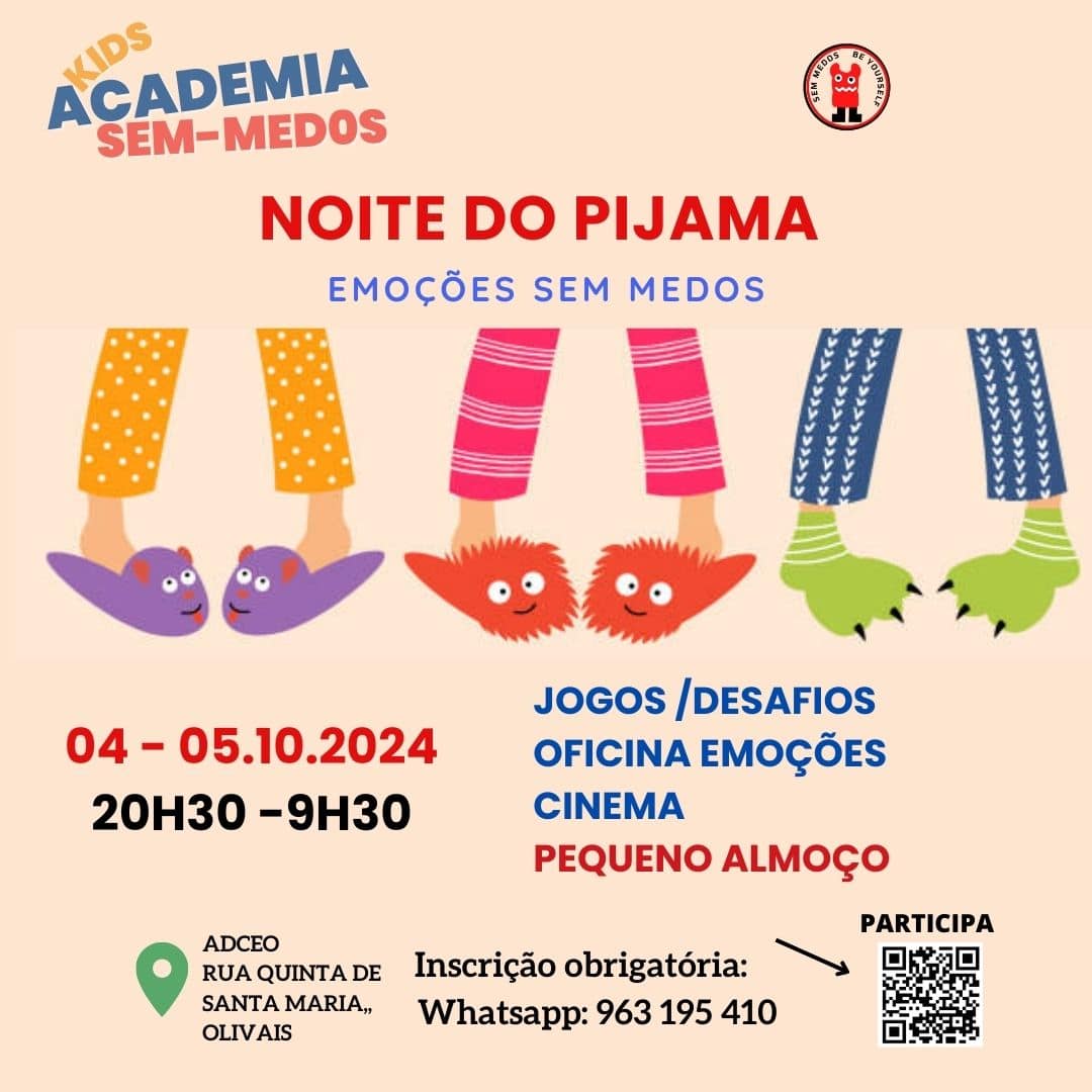 Academia Sem-Medos – Noite do Pijama: Emoções sem medos