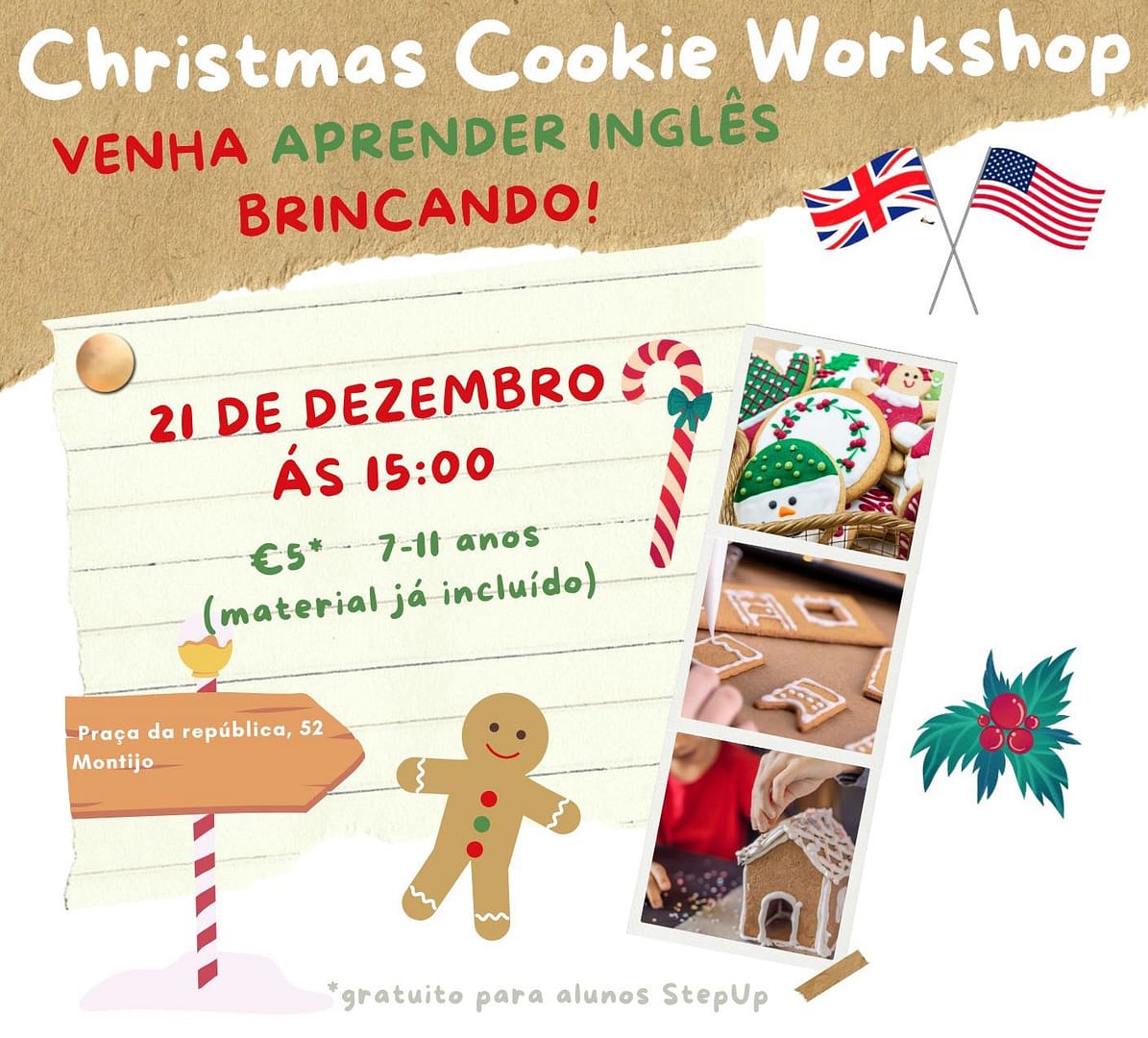 StepUp – Christmas Cookie Workshop: Venha aprender inglĂŞs brincando!