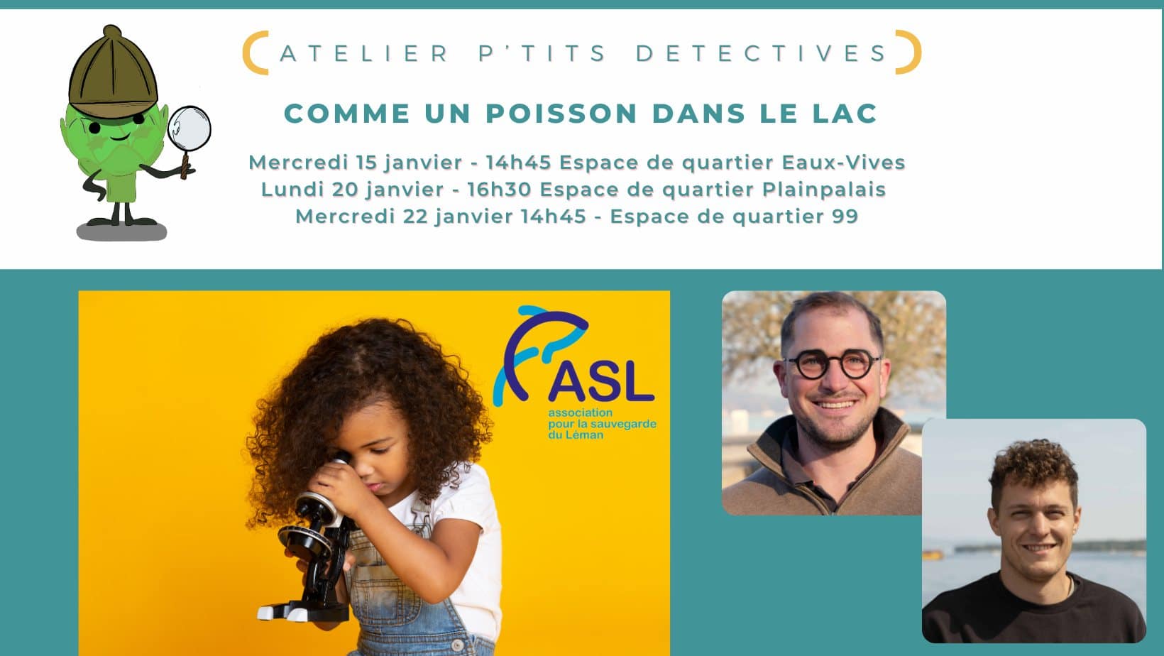 Atelier p’tits détectives – Comme un poisson dans le lac