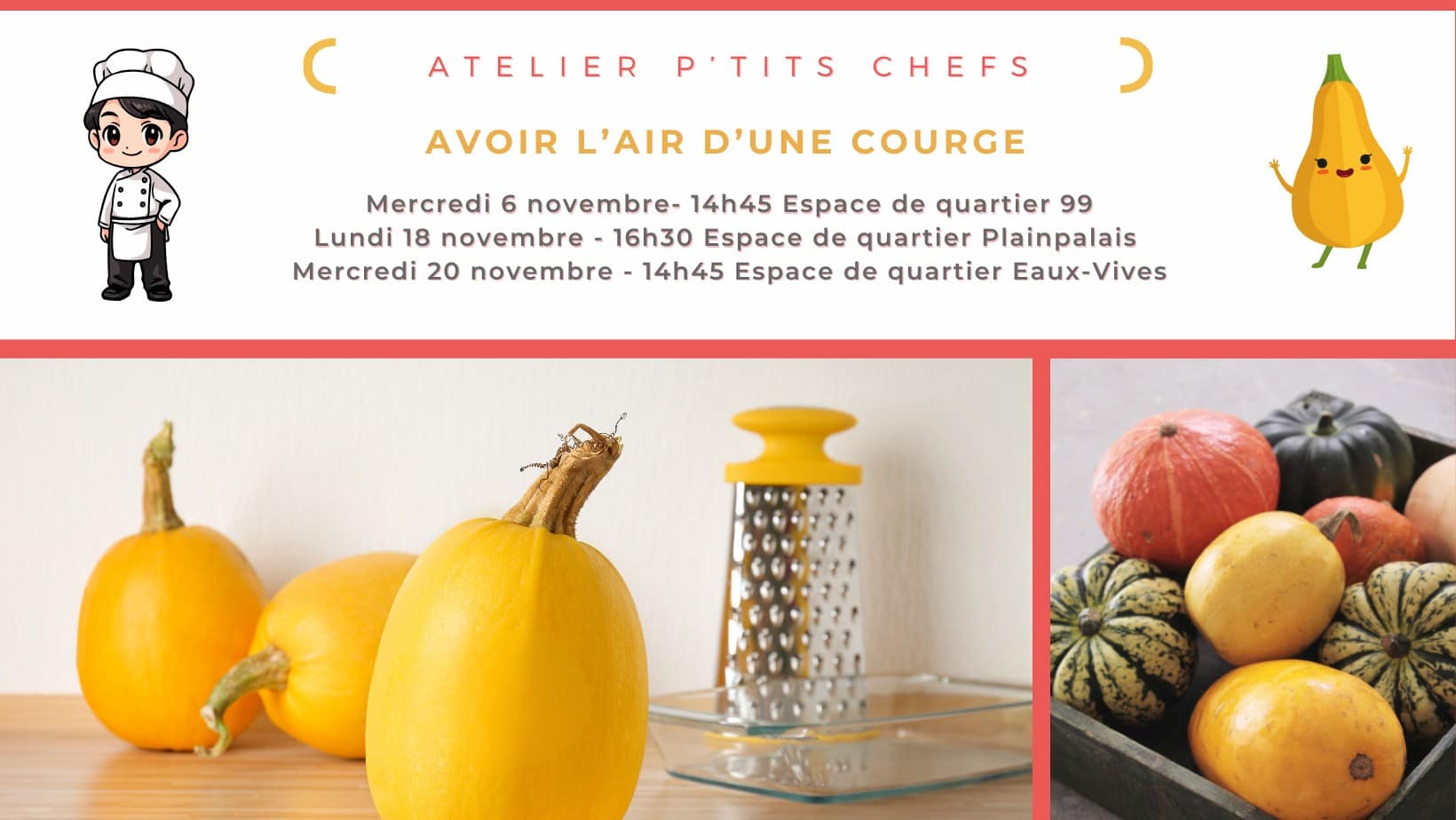 Atelier p’tits chefs – Avoir l’air d’une courge