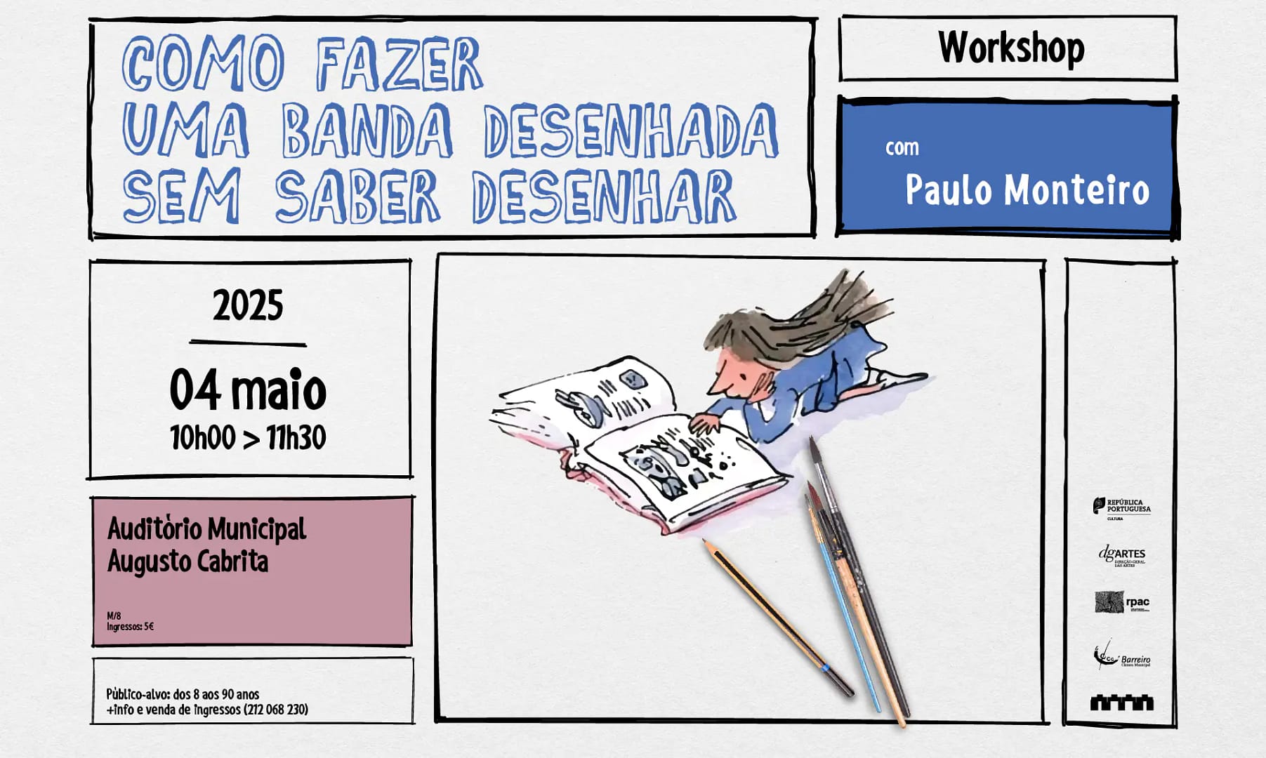 Workshop Como fazer banda desenhada sem saber desenhar com Paulo Monteiro