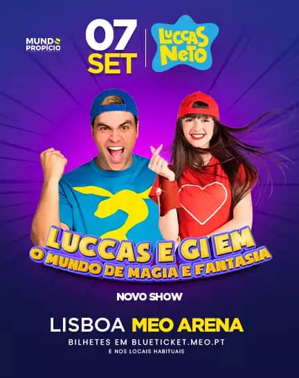 Luccas e Gi em O Mundo de Magia e Fantasia