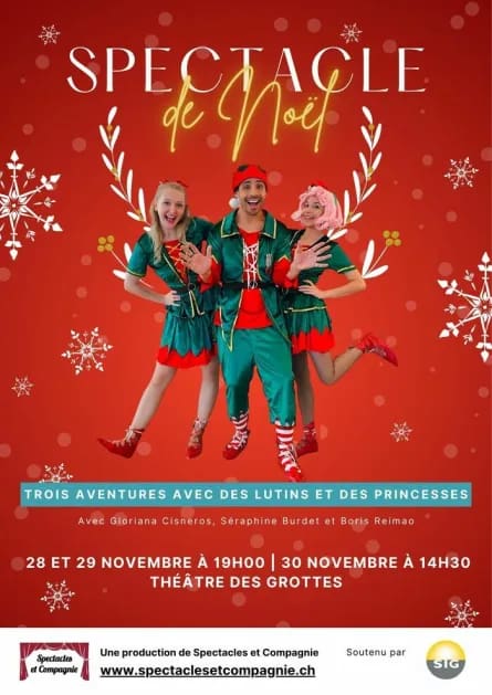 Spectacle de Noël 2025 – Trois aventures avec des lutins et des princesses