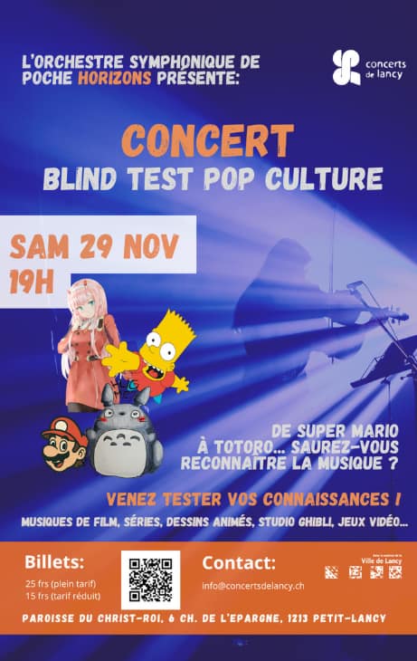 Concert blind test pop culture – Orchestre de poche Horizons