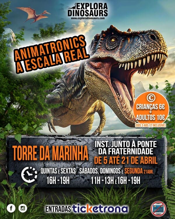 Explora Dinosaurs na Torre da Marinha