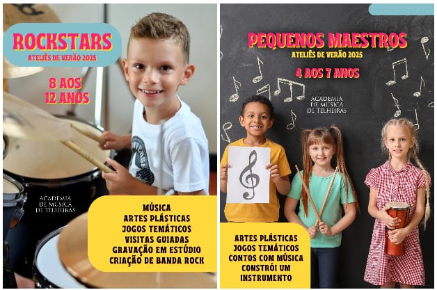 Academia de Música de Telheiras – Ateliês de Verão 2025 «Pequenos Maestros» e «Rock Stars»