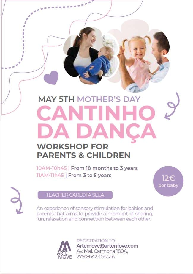 ARTE MOVE, Academia de Artes – Cantinho da dança: workshop for parents & chidren