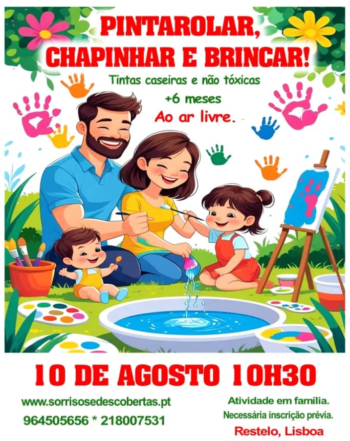 Pintarolar, chapinhar e brincar! Ao ar livre