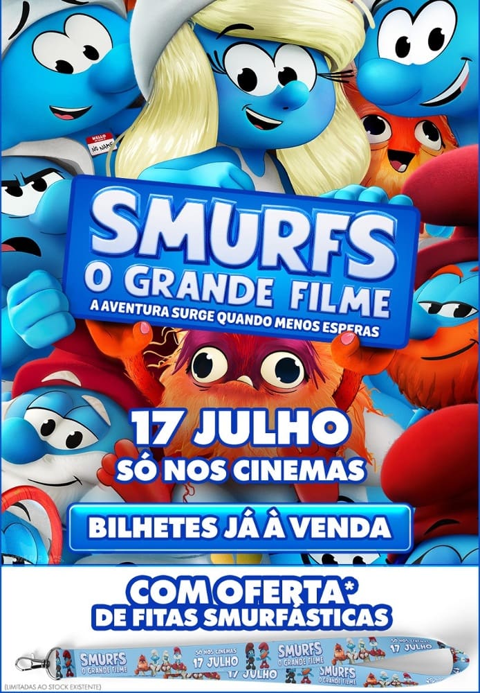 Estreia no cinema de «Smurfs – O Grande Filme» (VO e VP)