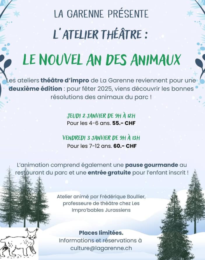 La Garenne présente L'Atelier Théâtre – Le Nouvel An des animaux