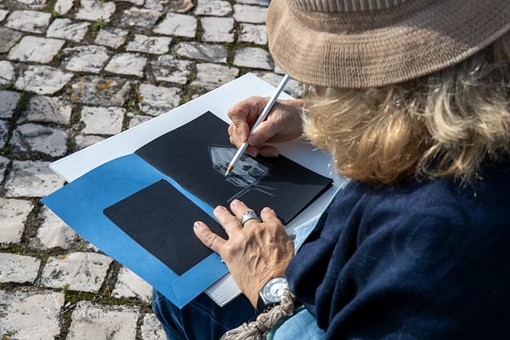 Inverno – Desenhar o Moinho a Preto e Branco: Alto Contraste