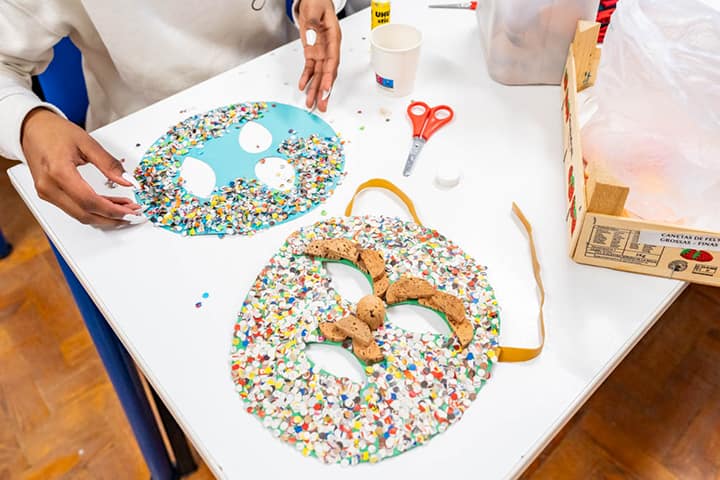 Máscaras de Carnaval no Moinho