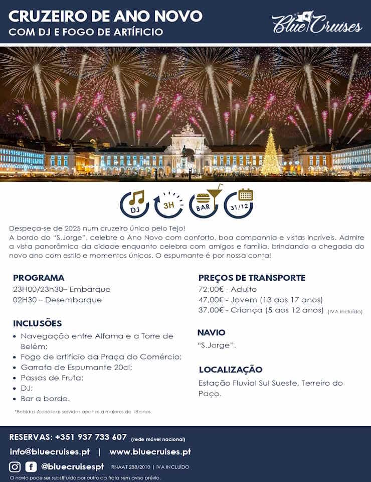 Cruzeiro de Ano Novo com DJ e Fogo de ArtifĂcio 2025