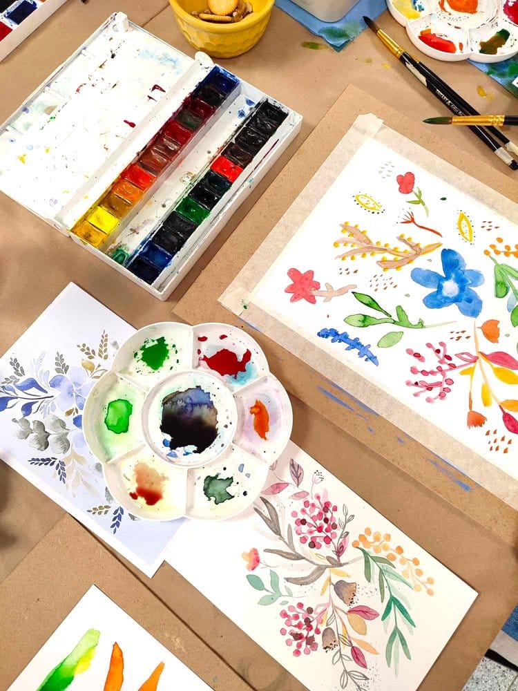Meet Art Studio – Watercolor Flower Pattern