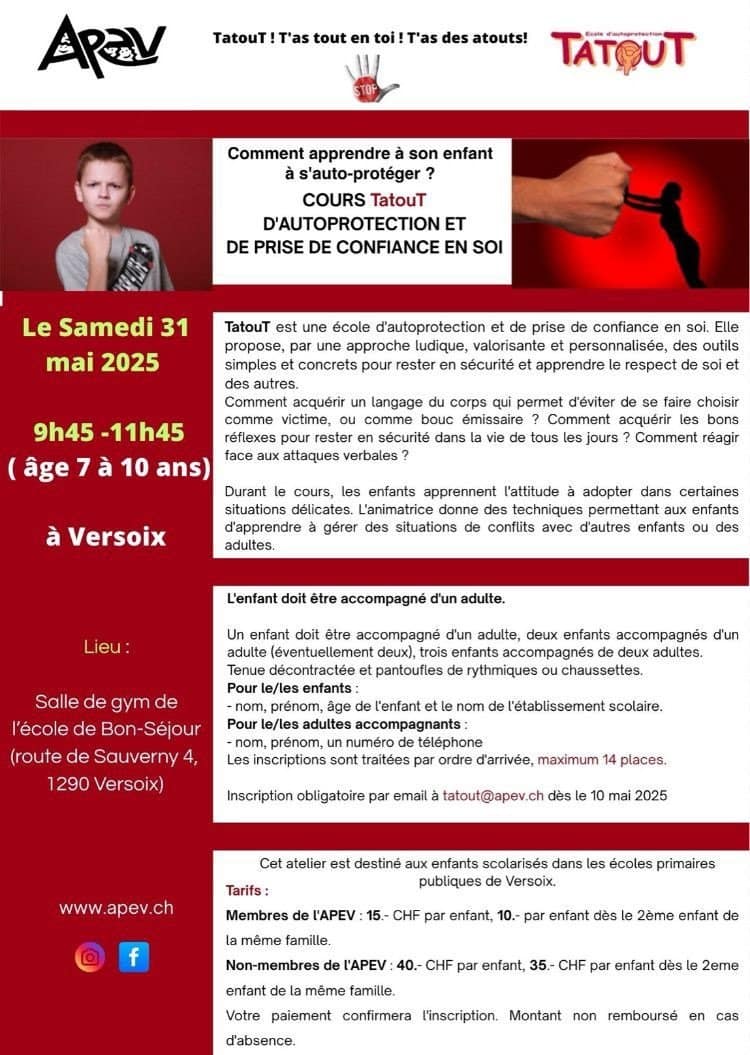 Cours d'autoprotection et de prise de confiance en soi pour enfants TatouT