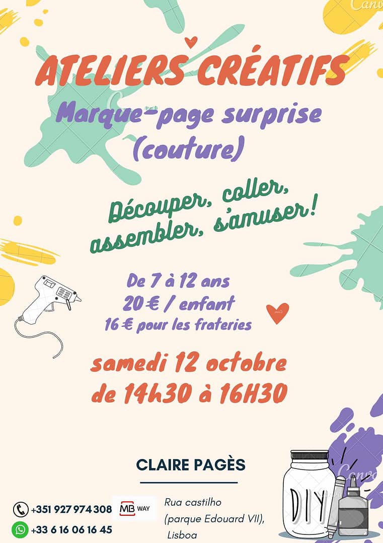 Ateliers Créatifs Claire Pagès – Marque-page surprise (couture)