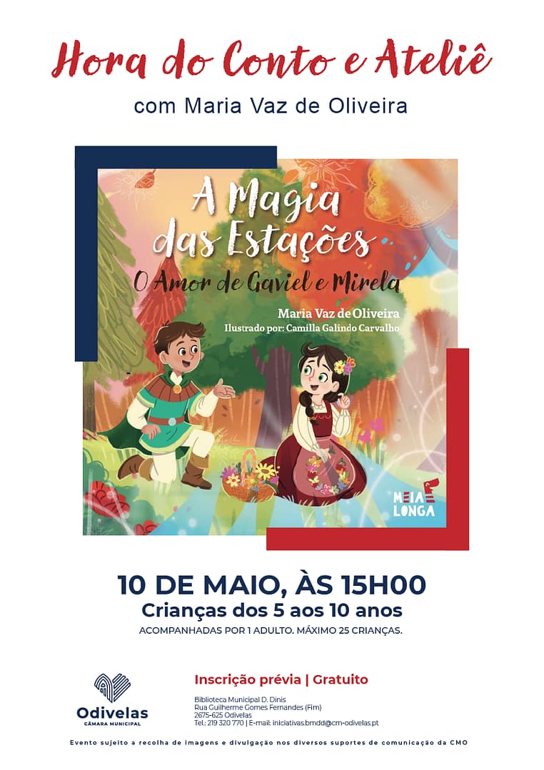 A Magia das Estações: O Amor de Gaviel e Mirela, com Maria Vaz de Oliveira – Hora do Conto com Ateliê