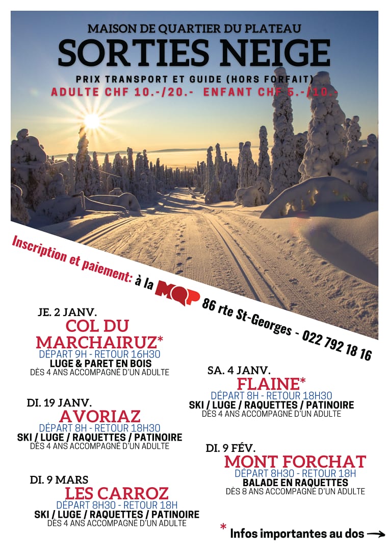 Maison de Quartier du Plateau (MQP) – Sorties neige