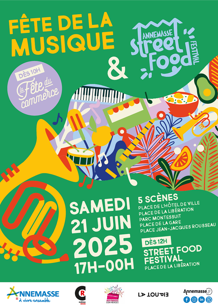 FĂȘte du commerce, Street Food Festival & FĂȘte de la musique 2025 Ă  Annemasse