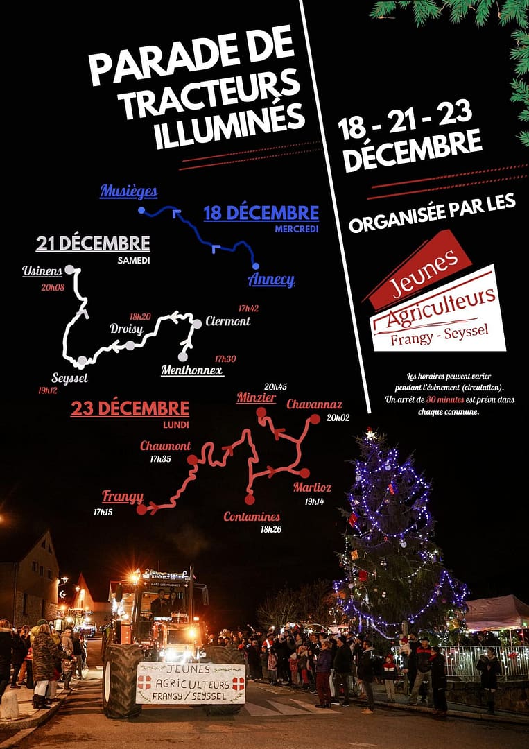 Parade de tracteurs illuminés