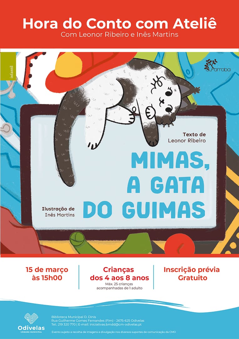 «Mimas, a gata do Guimas», com Leonor Ribeiro e Inês Martins – Hora do Conto com Ateliê
