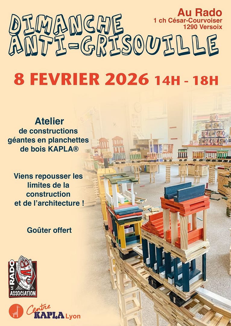 Dimanche anti-grisouille – Atelier de constructions géantes en planchettes de bois KAPLA