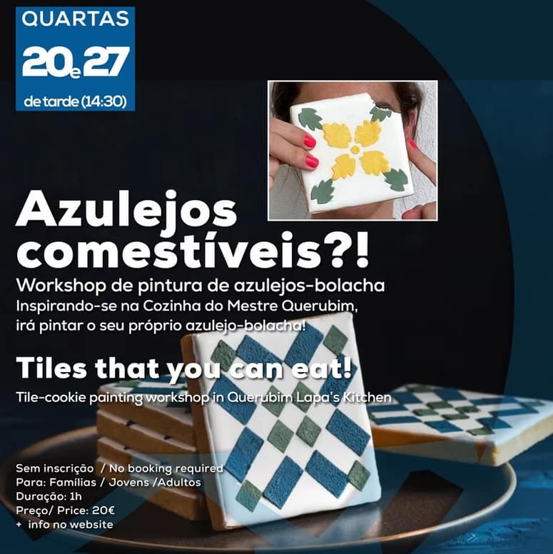 Azulejos comestĂveis?! – Workshop de pintura de azulejos-bolacha na cozinha do Mestre Querubim