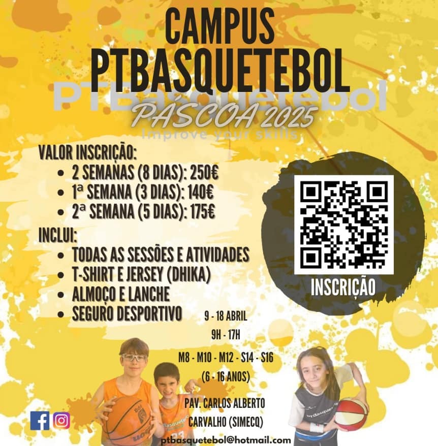 Campus PTBasquetebol – Campo de férias Páscoa 2025
