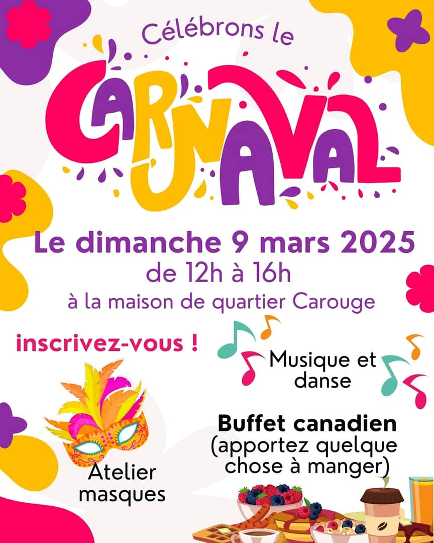 Célébrons le Carnaval à la Maison de Quartier de Carouge