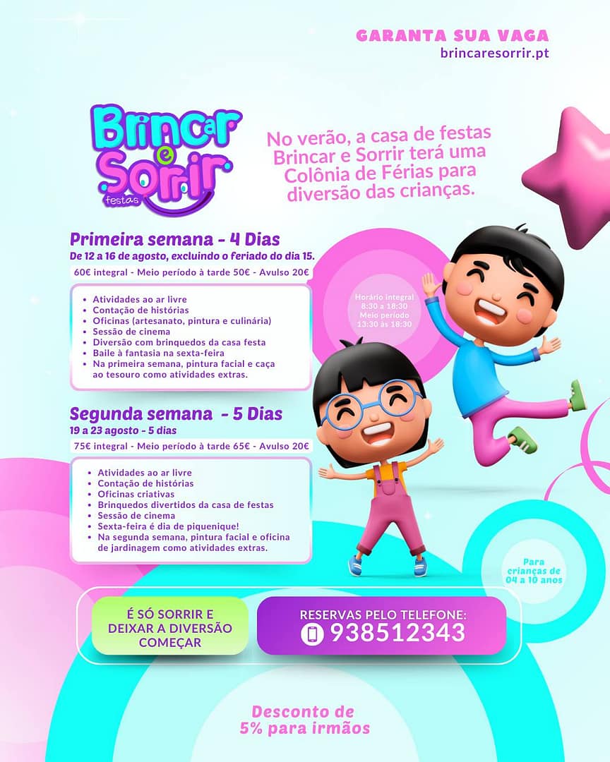 Brincar e Sorrir – Colónia de Férias