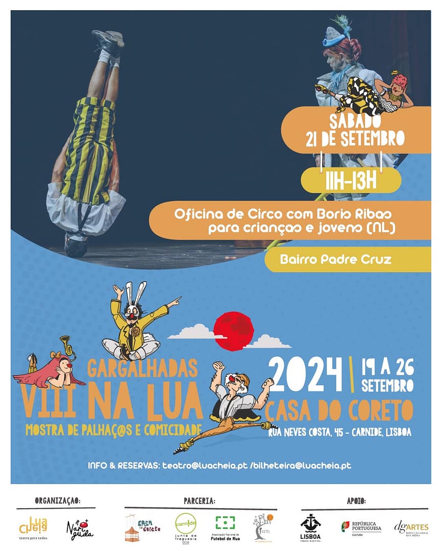 VIII Gargalhadas na Lua – Oficina de circo com Boris Ribas para crianças e jovens