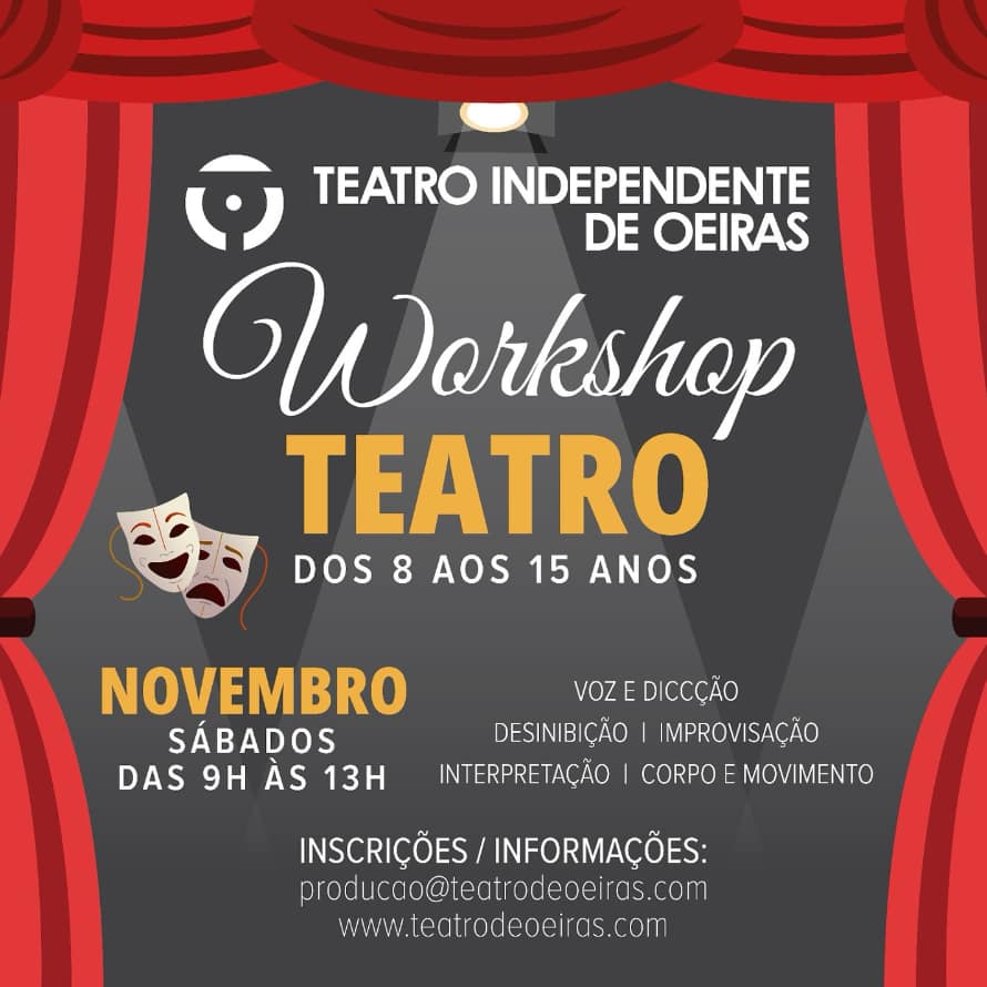 Workshop de Teatro para crianças dos 8 aos 15 anos