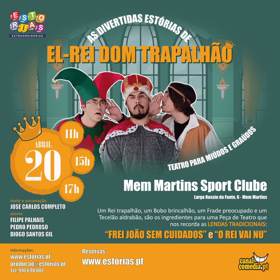 As divertidas Estórias de EL-REI DOM TRAPALHÃO – Teatro para miúdos e graúdos