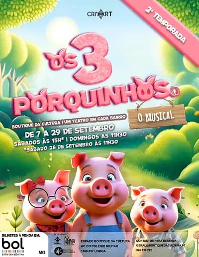 Children's Theater in Lisbon - Os Três Porquinhos – O Musical (2a temporada)
