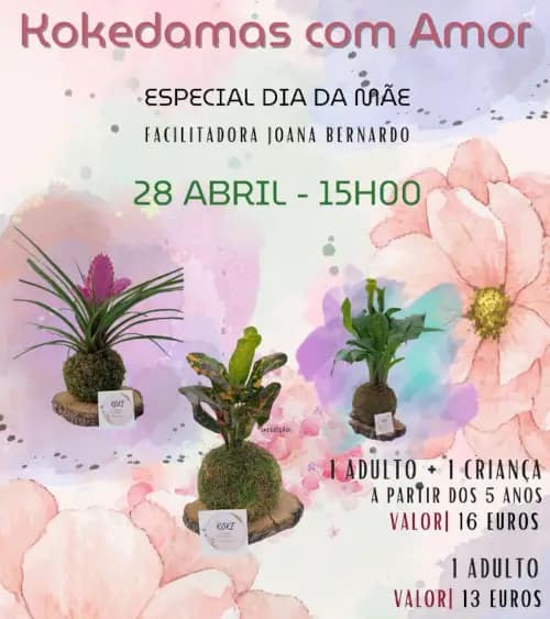 Mother's day fun activities - Workshop Kokedamas com Amor
